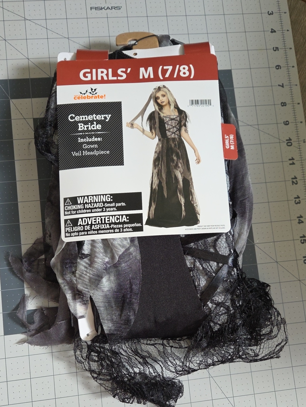 Celebrate It Girls' Cemetery Bride Costume - Black, Gray